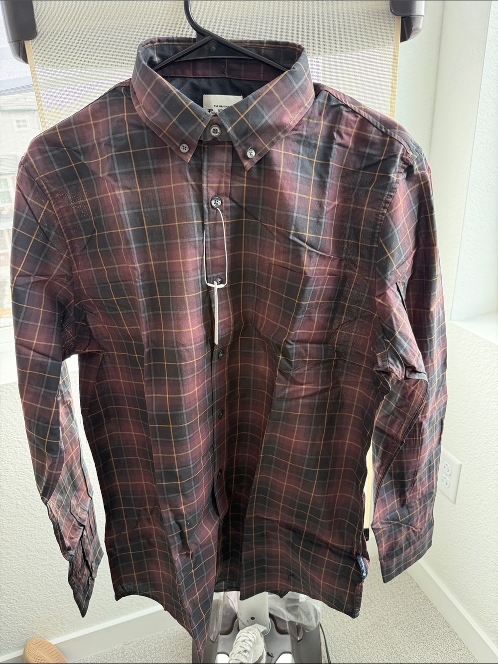 Ben Sherman Burgundy & Navy Plaid Button-Down Shirt